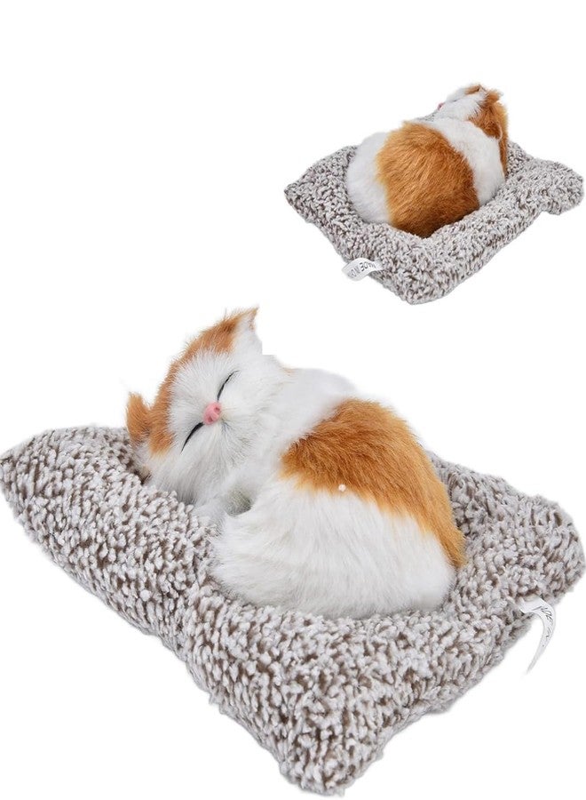 REMICH Cute Sleeping Cat Plush Toy with Meow Sound, Gift for Kids Car Dashboard Accessories & Office, Desk - 1Pcs, Multicolor - Image 1